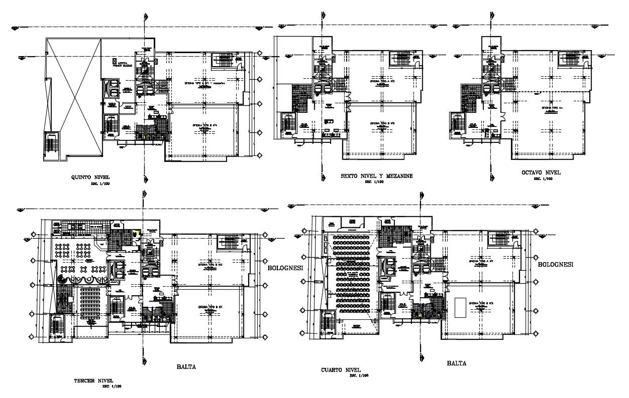 Commercial Building Floor AutoCAD Drawing