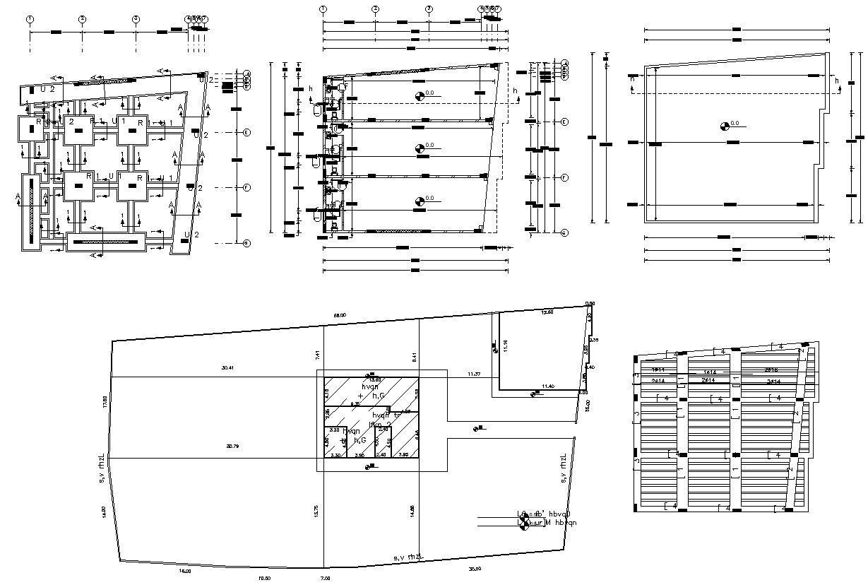 Commercial Building Floor Plan With Dimension Architectural File