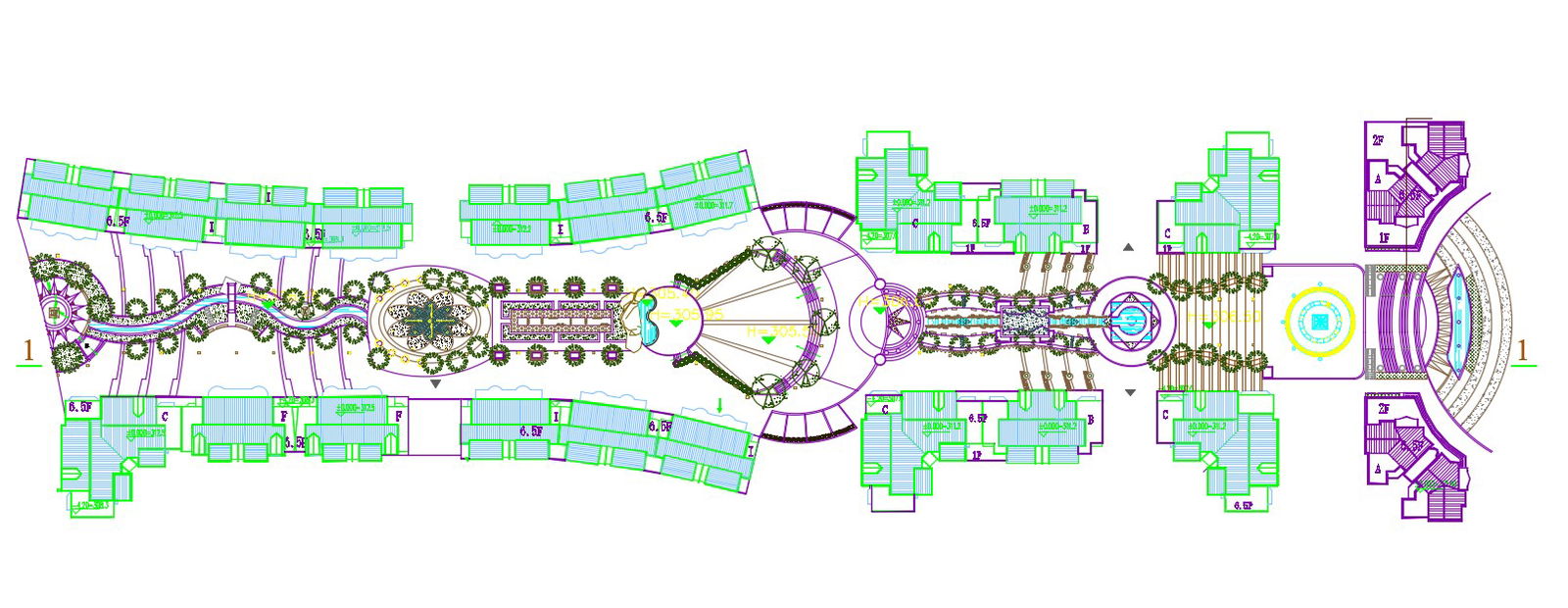 Commercial Building Landscape Plan CAD File