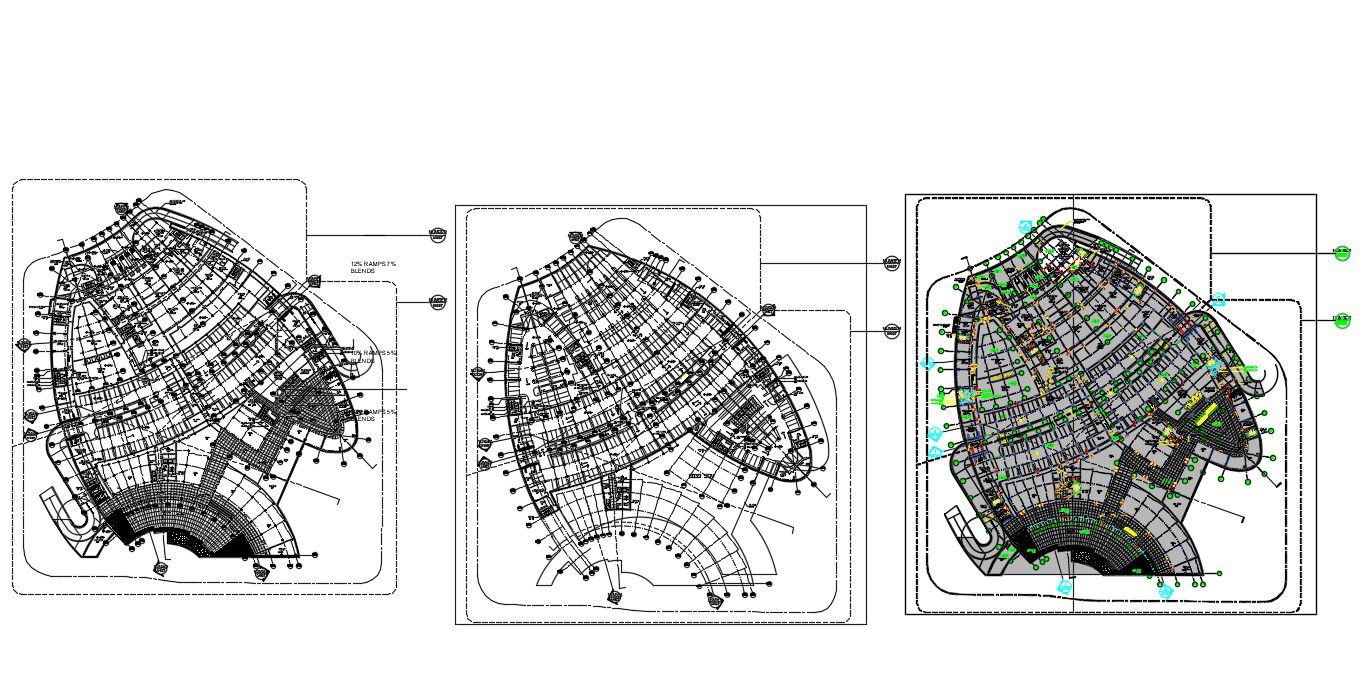 Commercial Building Layout Floors Plans Autocad File