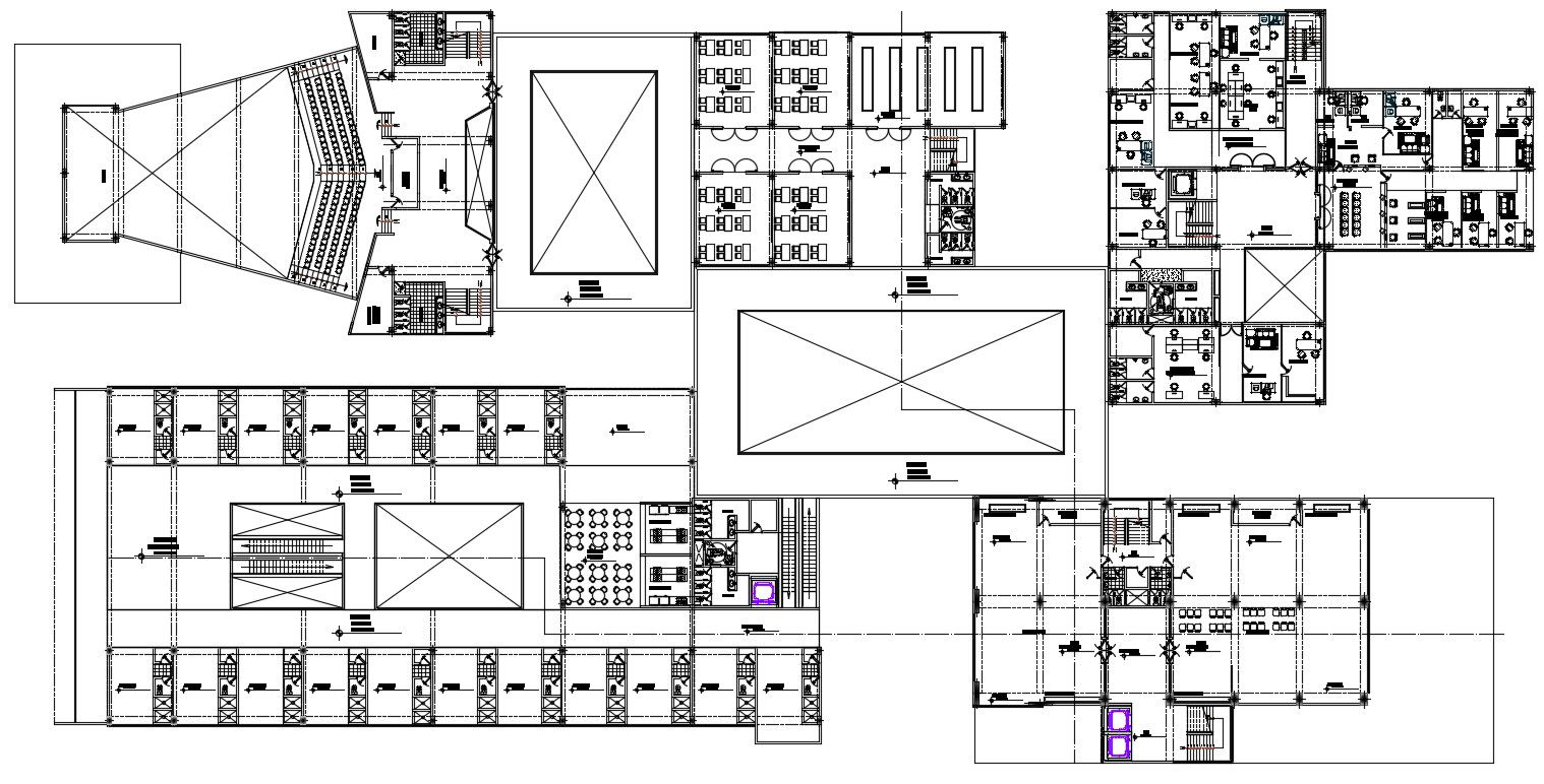 Commercial Building Office Layout Design Plans AutoCAD File Free
