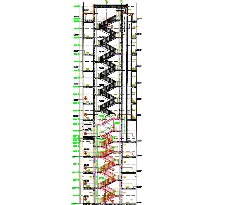 Commercial Building Staircase Design AutoCAD File
