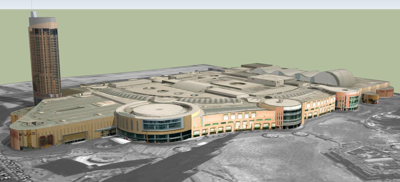 SketchUp 3D Design of Commercial Center Area in SKP Format File