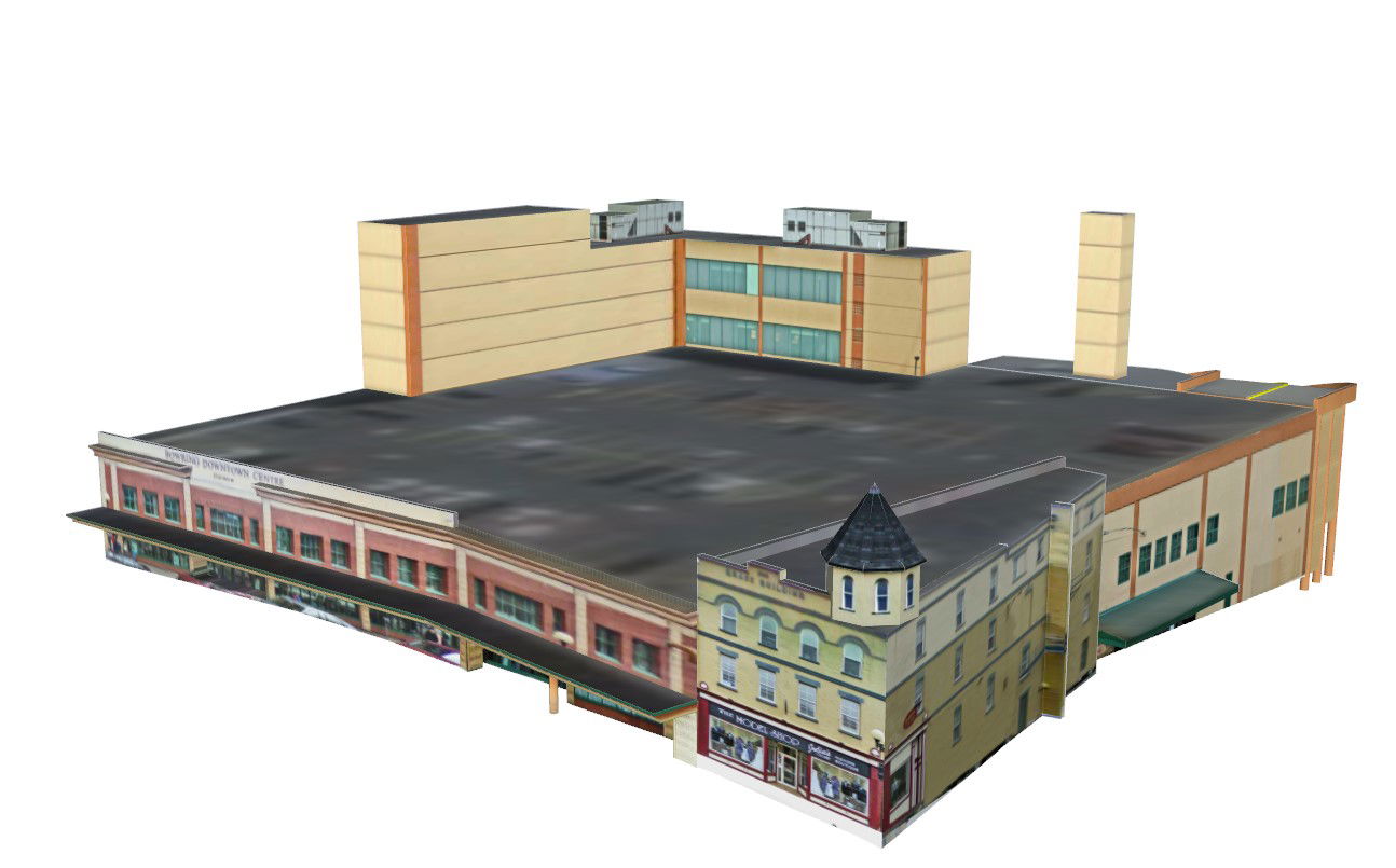 Detailed Commercial Centre Plan with Section Layout Drawing File
