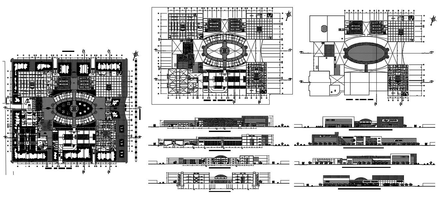 Commercial Complex Building Project With Dwg File