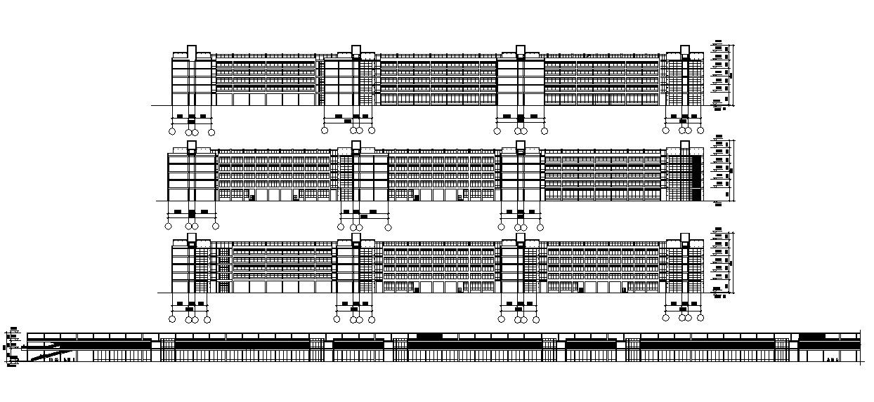 Commercial Complex Elevation Design AutoCAD File