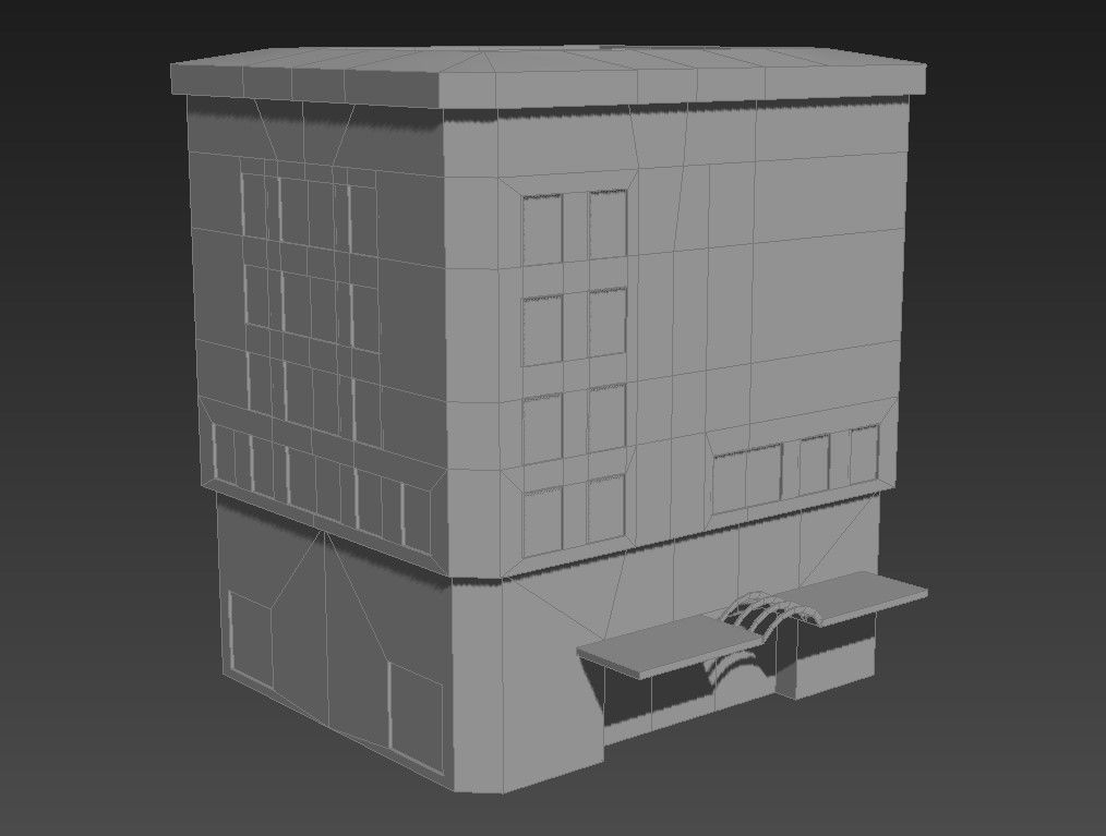 Commercial Complex 3D Front Elevation for Building Project files