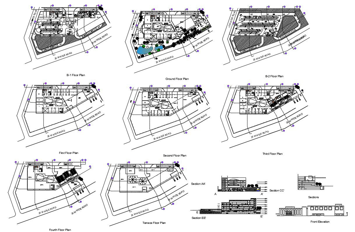 Commercial Complex Plans Architecture