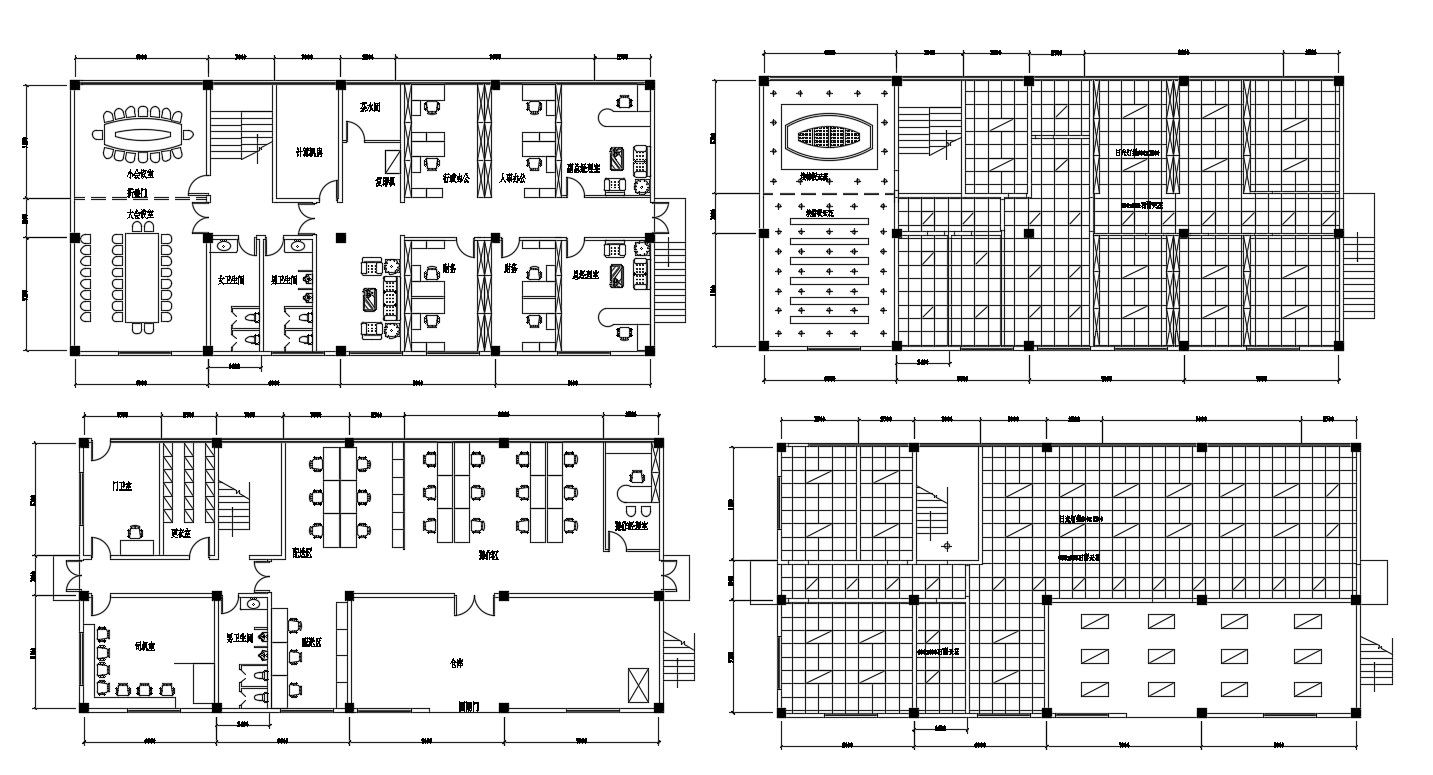 Commercial Office Building Furniture Layout Plan