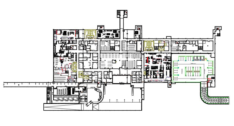 Commercial Office Building Layout Architecture Plan Download CAD Drawing