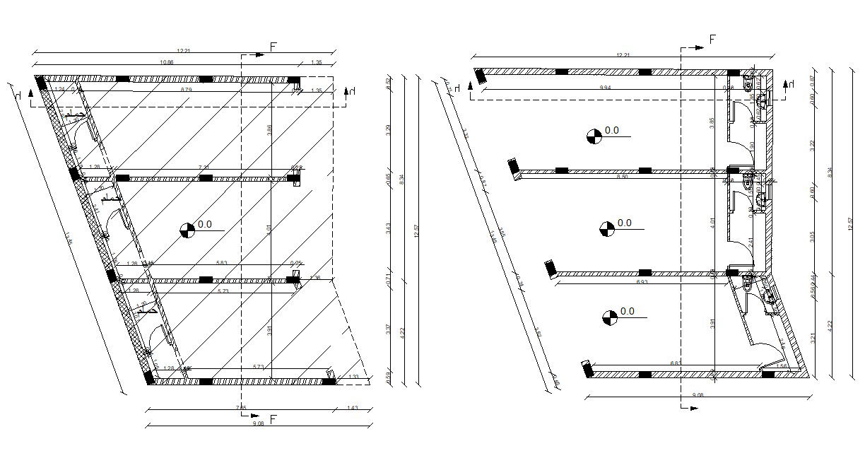 Commercial Shops Building Floor Plan CAD Drawing