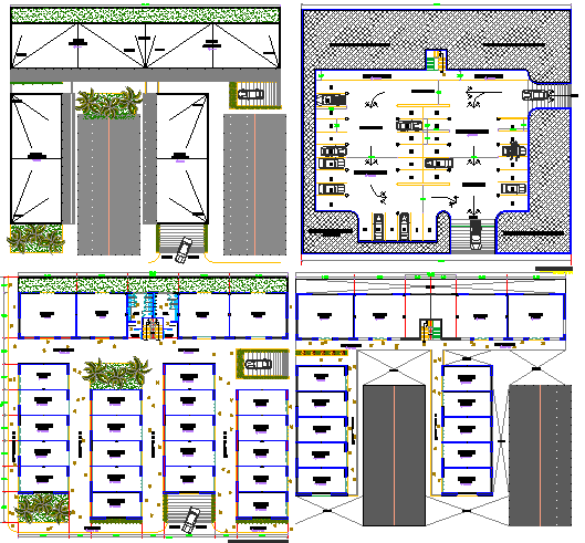 Commercial and shopping plaza floor plan layout details dwg file