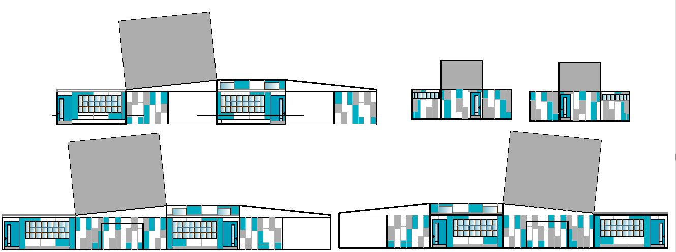 Commercial building Elevation plan detail dwg file
