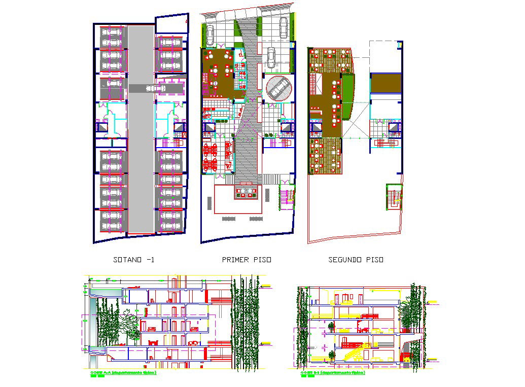 Commercial building design DWG File