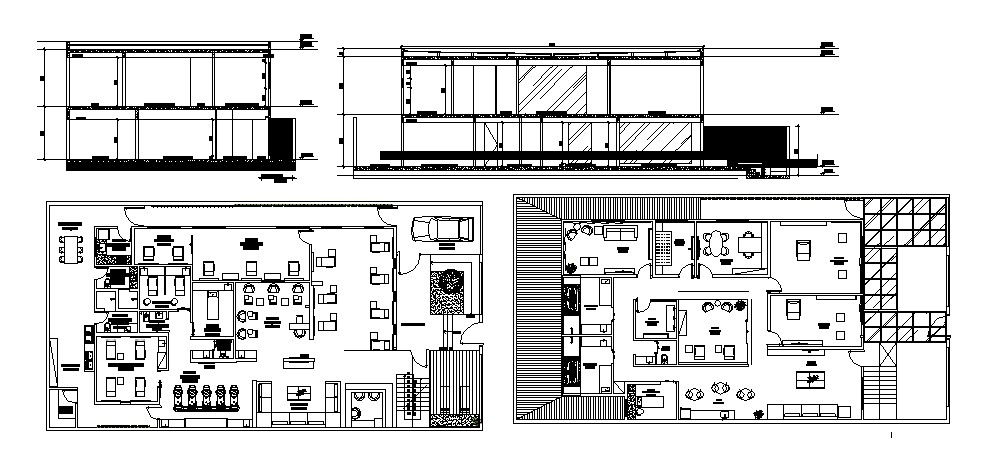 Commercial building design with detail dimension in AutoCAD
