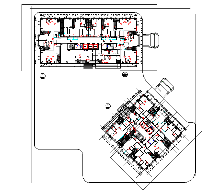 Commercial building detail plan layout file
