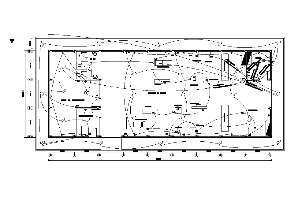 Commercial building electrical floor plan separated in this file. Download this 2d autocad drawing file.