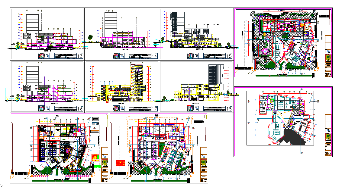 Commercial building elevation plan designs