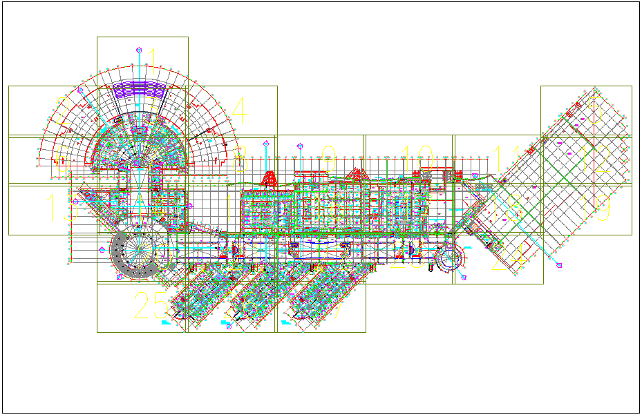 Commercial building first floor plan layout dwg file