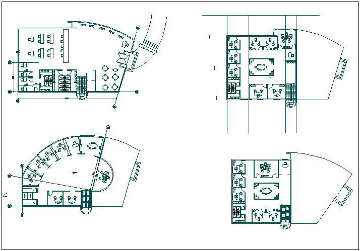 Commercial building floor plan detail view dwg file