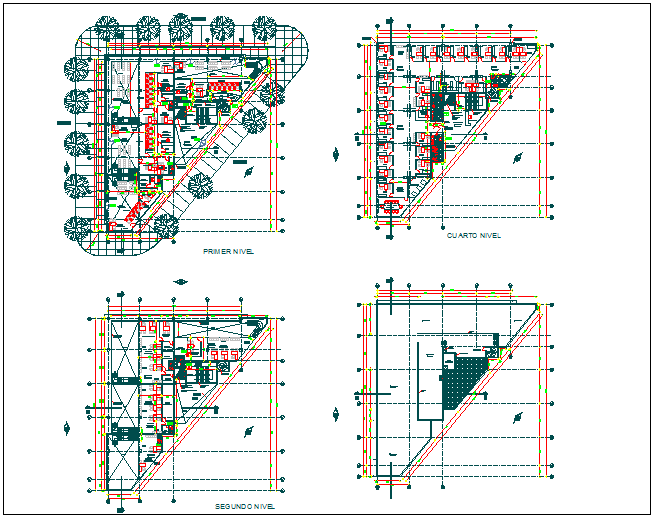 Commercial building floor plan detail view dwg file