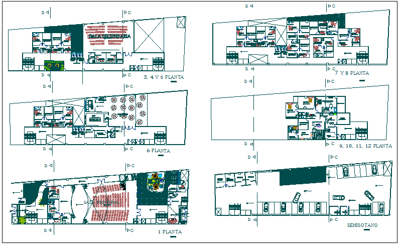Commercial building floor plan detail view dwg file