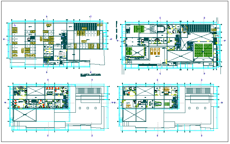 Commercial building floor plan detail view dwg file