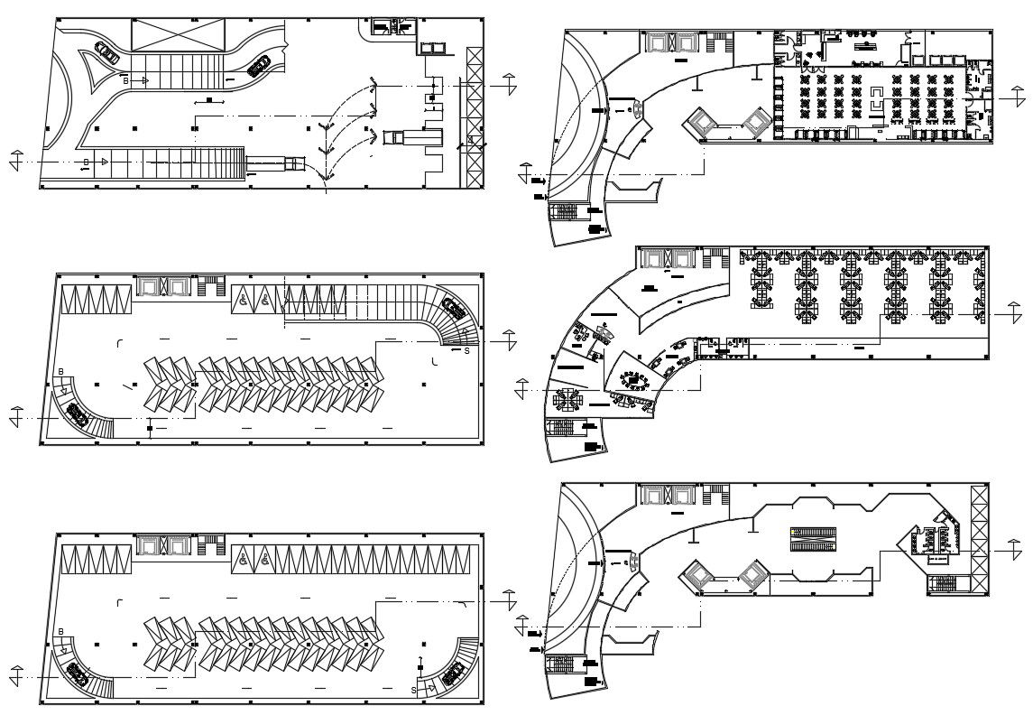Commercial building floor plan with Basement DWG File