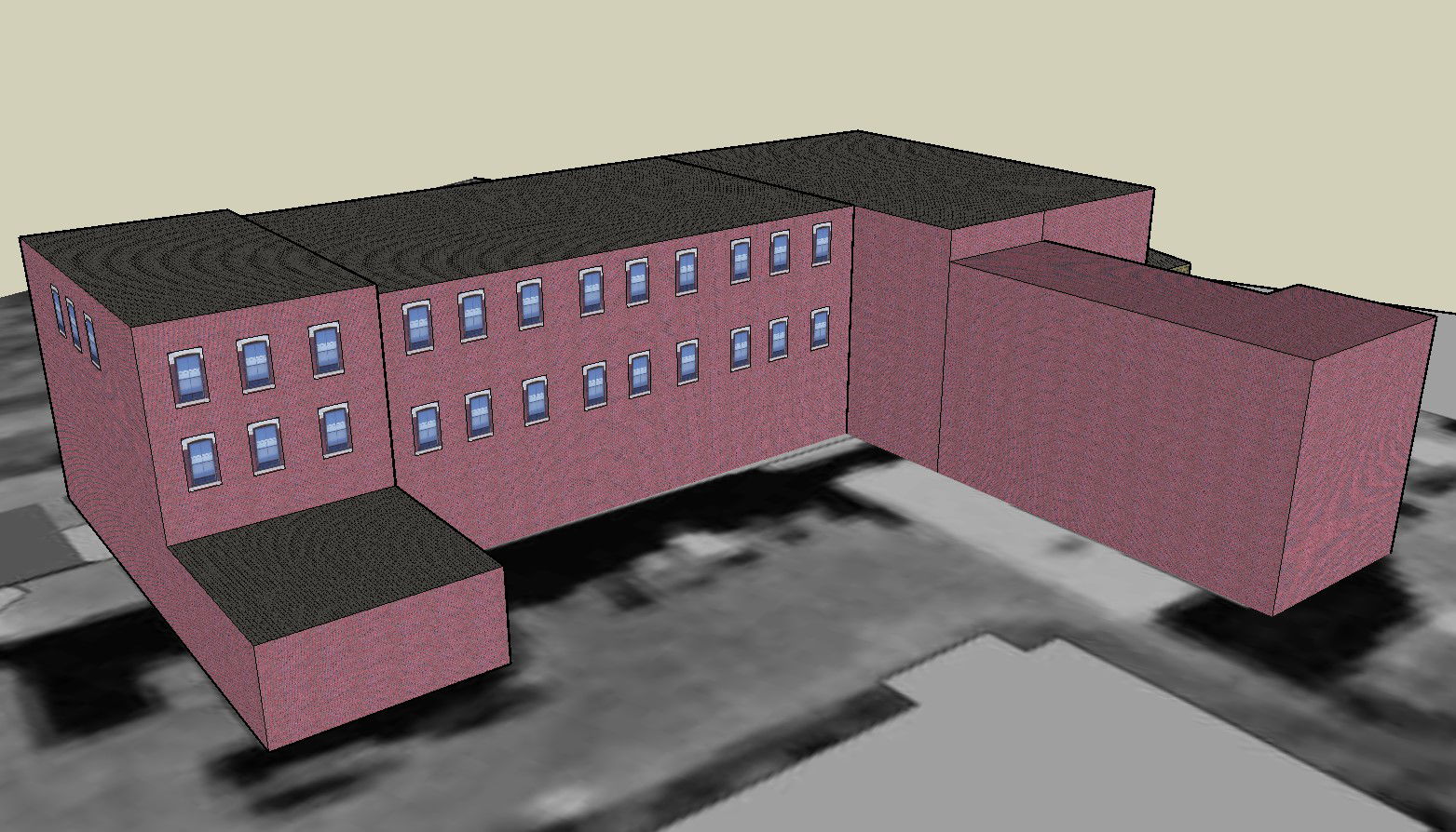 CAD Drawing of 3D Commercial Building model Plan Layout files