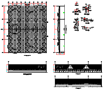 Commercial building in steel design drawing