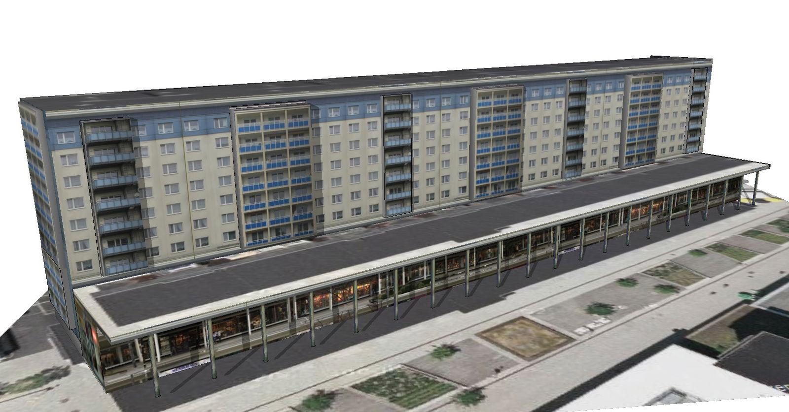 3D Drawing of Commercial Building Model for Planning Projects