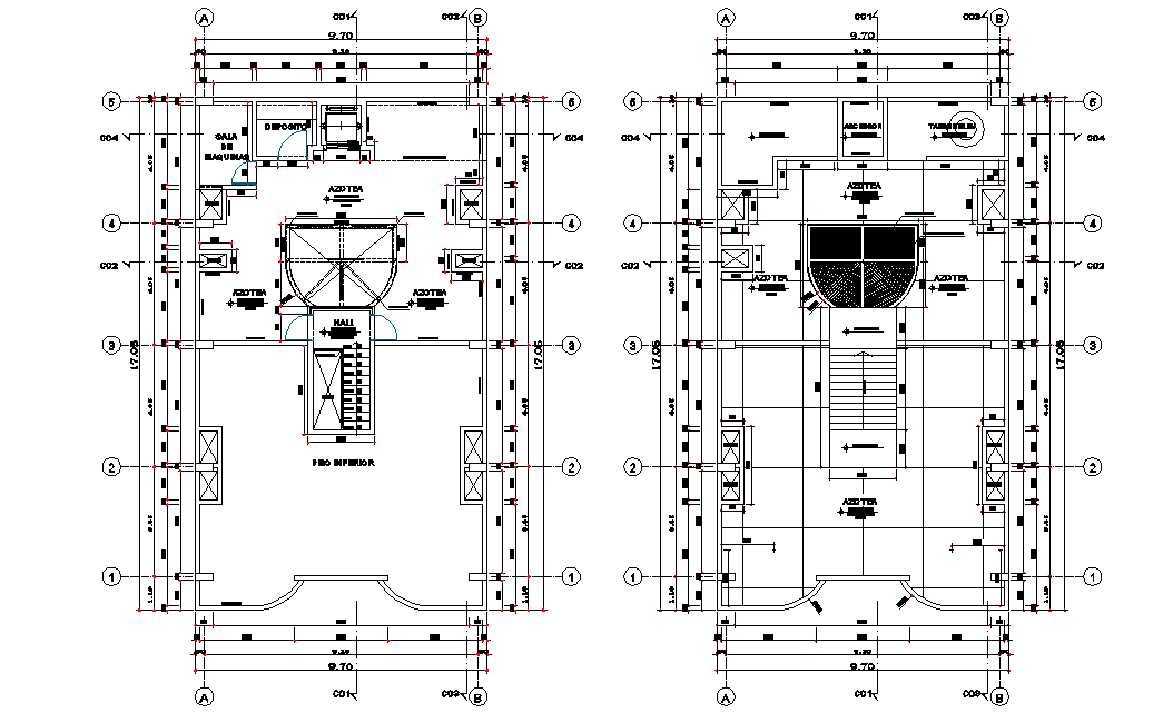 Commercial building plan autocad file
