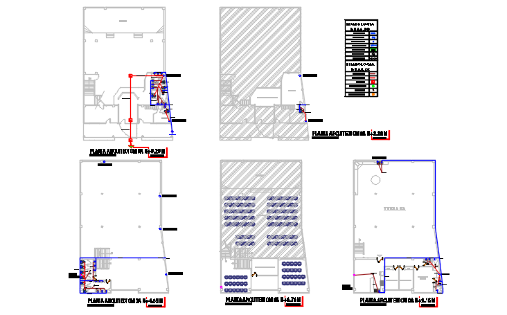 Commercial building plan center line plan detail dwg file