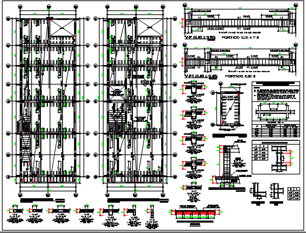 Commercial building plan center line plan detail dwg file