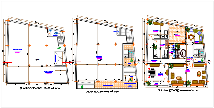 Commercial building plan detail dwg file
