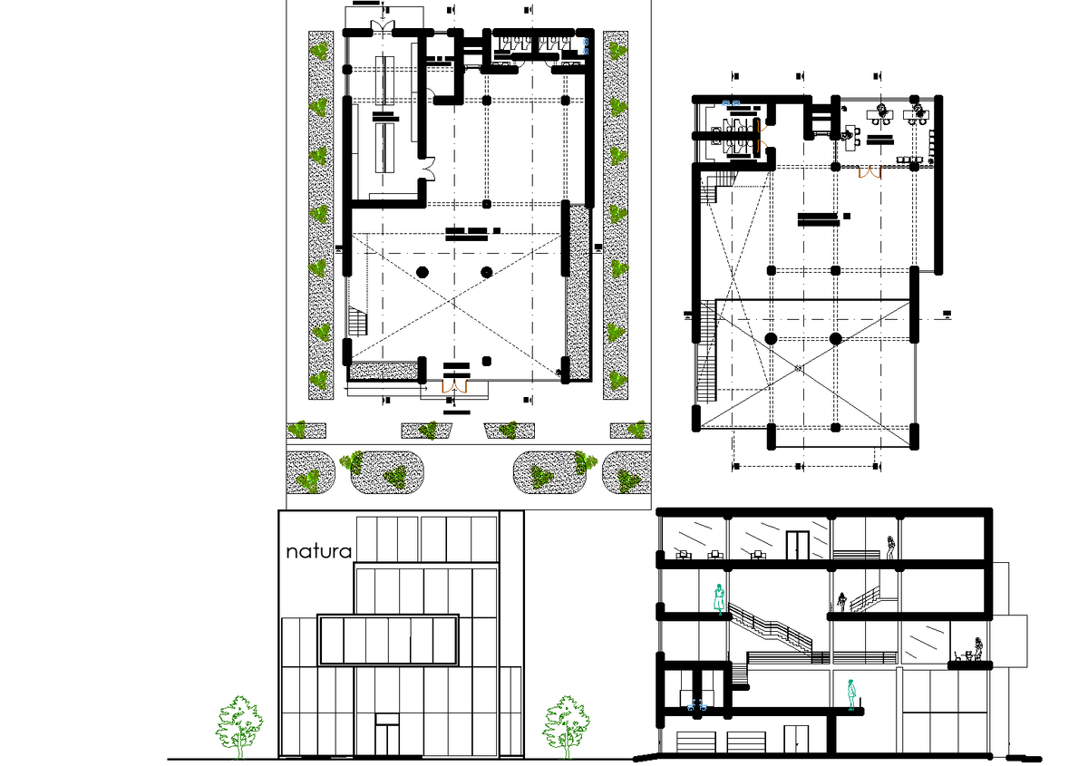 Commercial building plan detail dwg file.