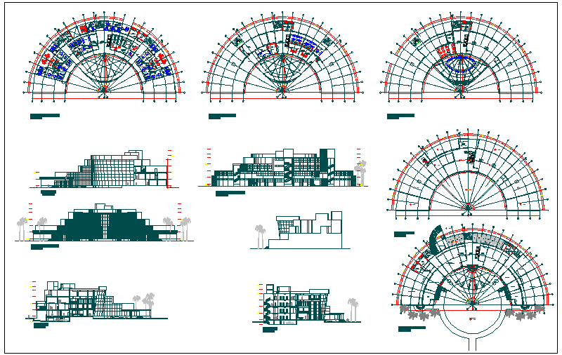 Commercial building plan detail view dwg file