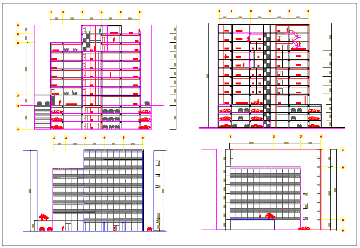 Commercial building plan detail view dwg file