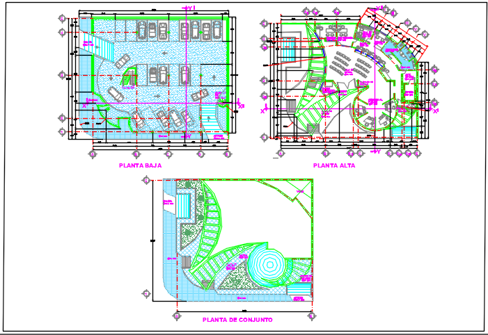 Commercial building plan elevation detail dwg file