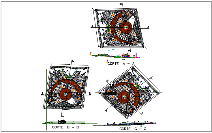 Commercial building plan in celler plan detail dwg file