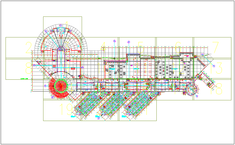 Commercial building plan layout dwg file
