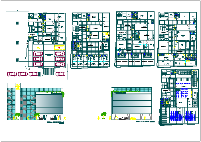 Commercial building plan view detail dwg file