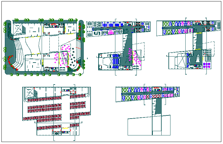 Commercial building plan view detail dwg file