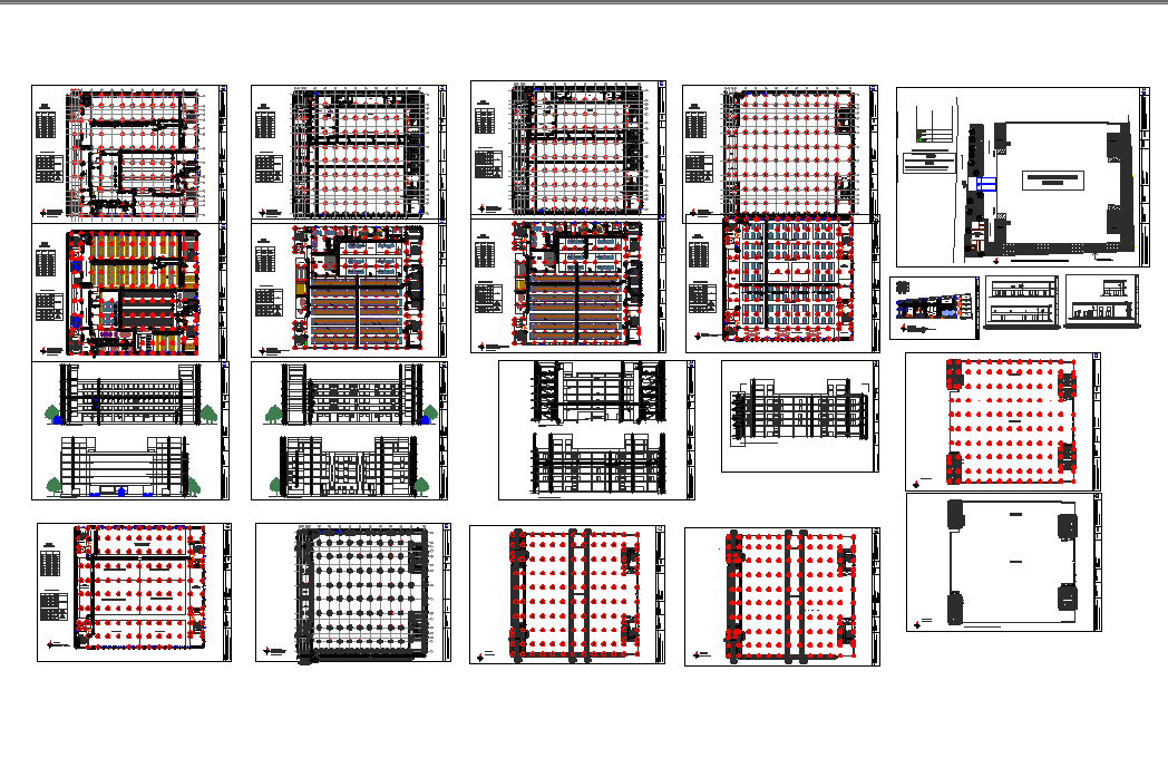 Commercial building plan view detail dwg file
