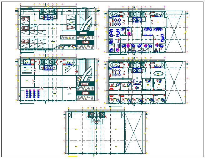 Commercial building plan view detail dwg file