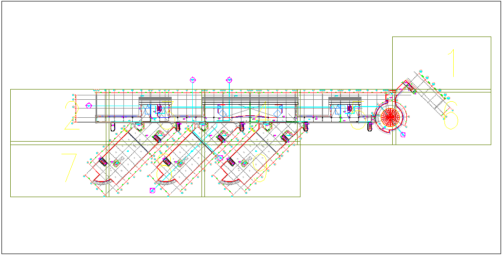 Commercial building roof floor plan layout dwg file