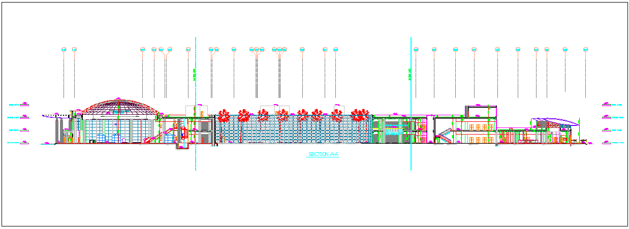 Commercial building section element detail dwg file