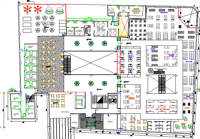 Commercial center architecture layout plan details dwg file