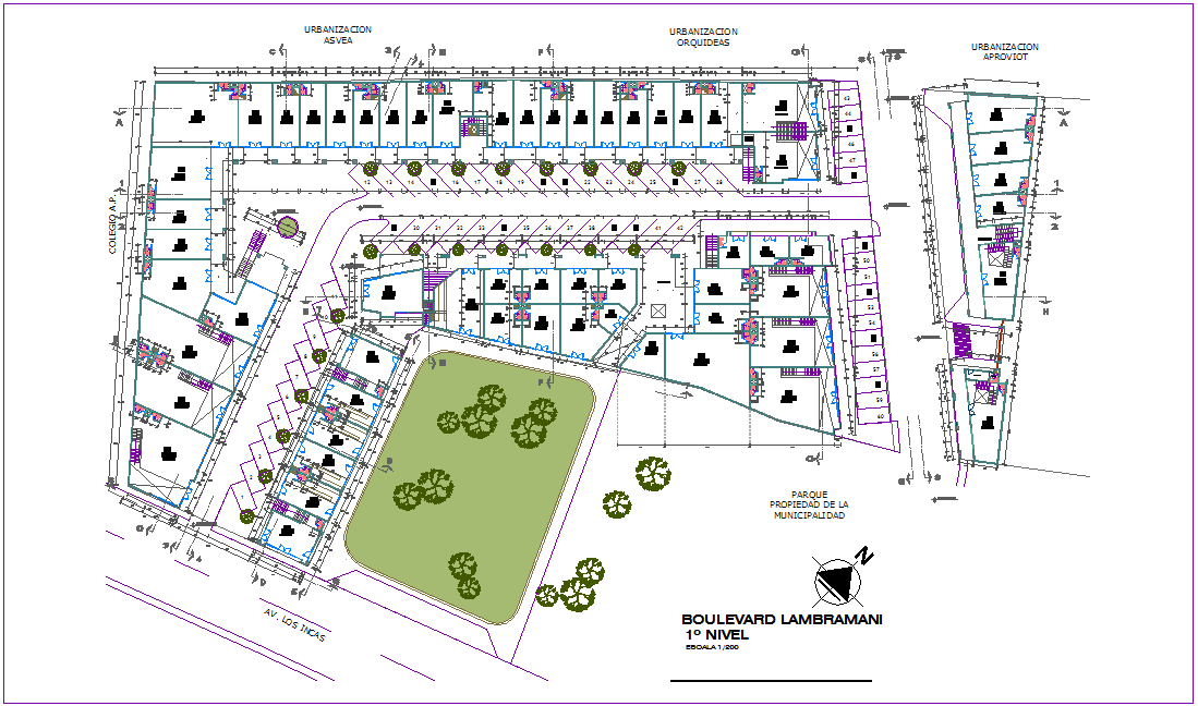 Commercial center of boulevard first floor plan dwg file