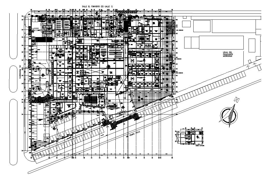 Commercial complex building detail 2d view CAD structural block layout dwg file